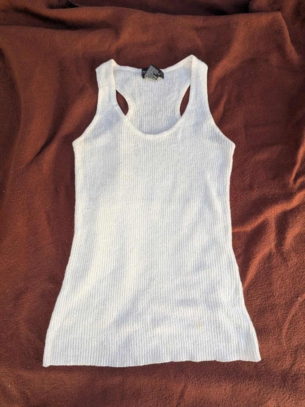 Women's small White and silver sparkle racerback tank top